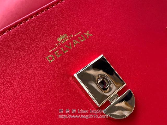 DELVAUX女包 比利時品牌 Tempete手袋 柔軟牛皮 德爾沃女手提包 中號手拎包 Delvaux單肩斜挎包 TP0028大紅色  fcs1224